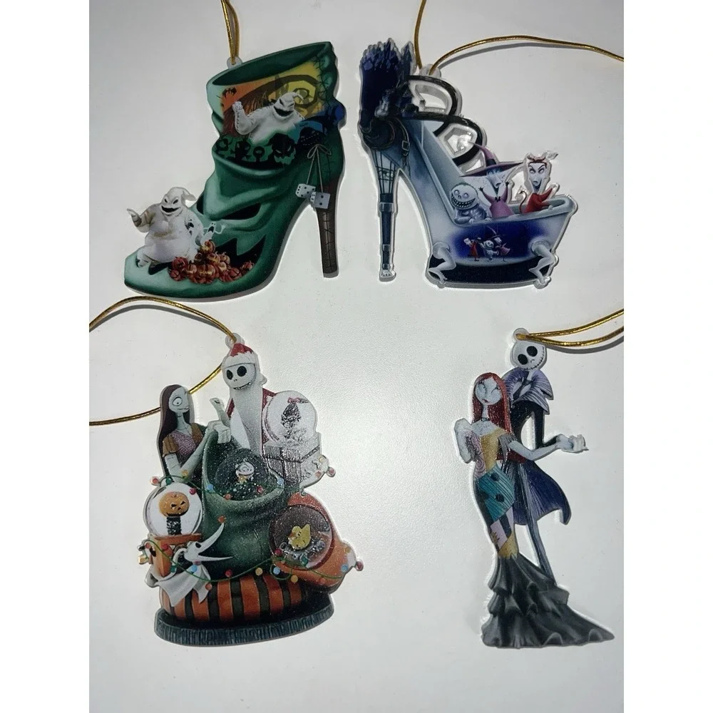 Set of 6 4 Double Sided Nightmare Before Christmas Ornaments‎ Brand New
